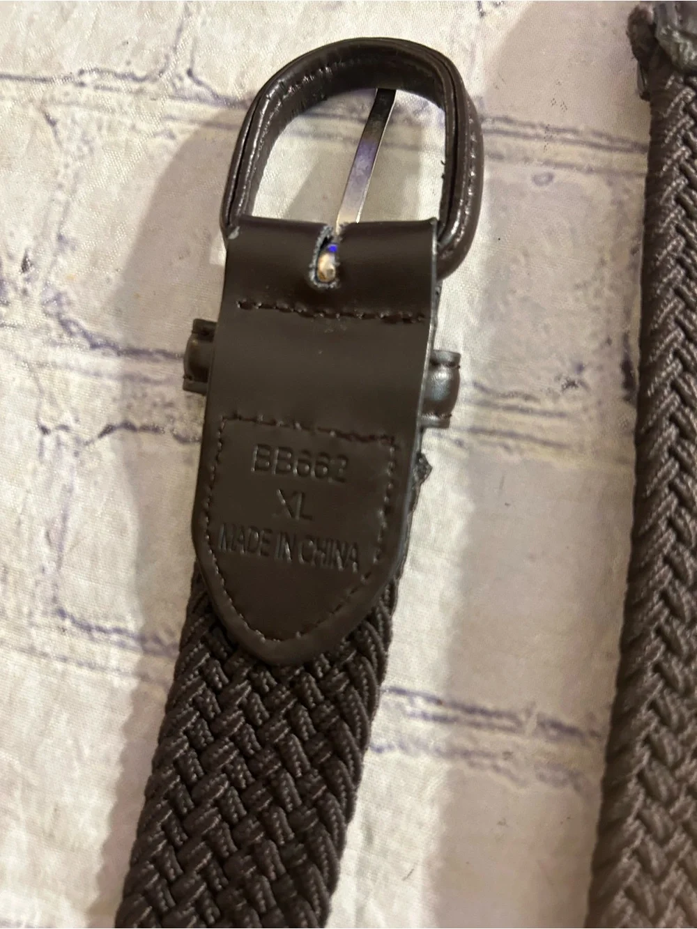 LOT OF (2) WOVEN STRETCH VINTAGE UNISEX BELTS BLUE AND CHOCOLATE BROWN SIZE XL